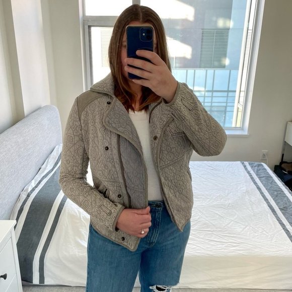 Free  People Chambray Moto Jacket Blue Denim Size Small - Picture 3 of 10